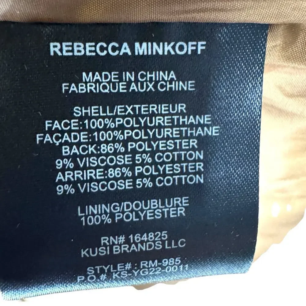 Rebecca Minkoff Women’s Brown Jeff Moto Vegan Leather Jacket Medium